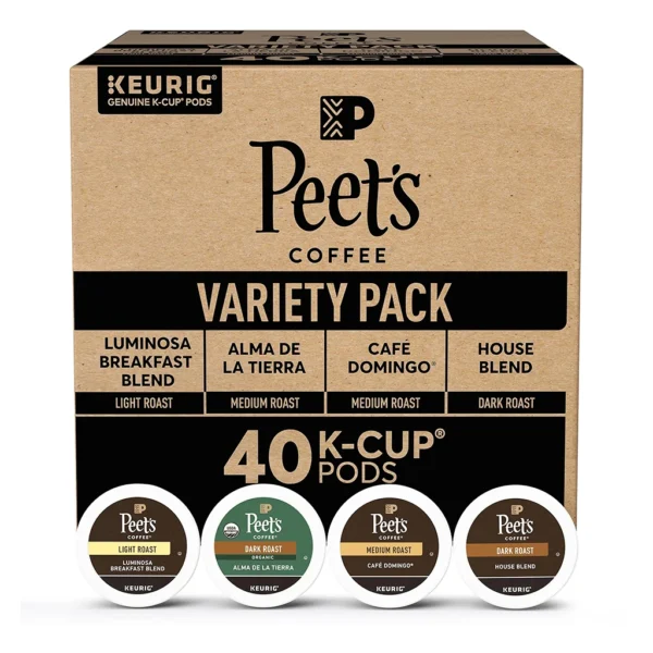 Peet's Coffee Dark, Medium, and Light Roast Variety Pack