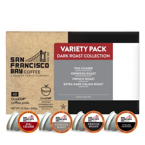 San Francisco Bay Coffee Dark Roast Variety Pack Compostable Pods