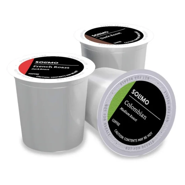 Solimo French, Dark, Colombian Variety Pack K-Cup Pods