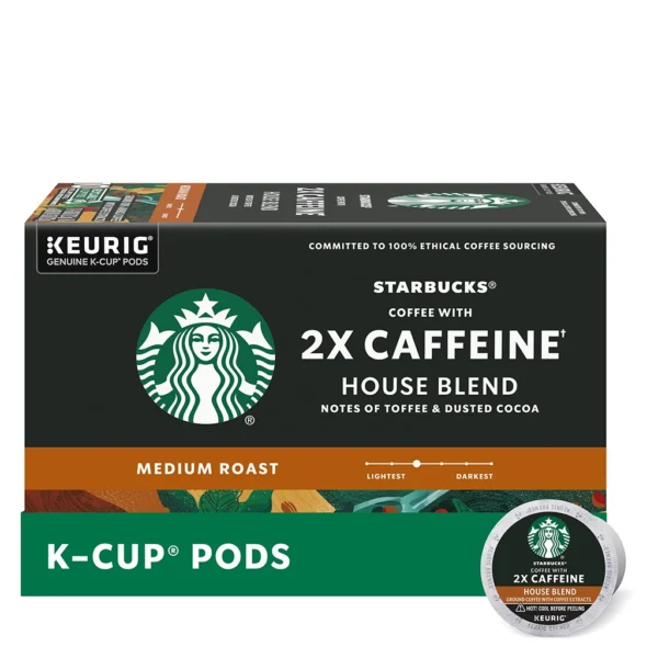 Starbucks 2X Caffeine House Blend K-Cup Pods